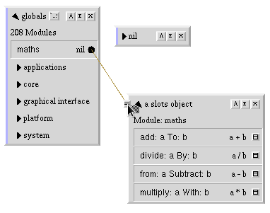 Dropping the
connector on the object.