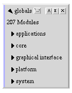 The module summary for globals, using the morphic snapshot.