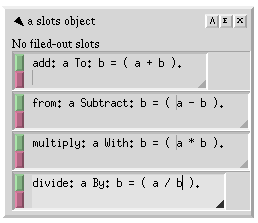 Creating the objects
on the slot.