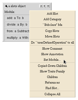 Selecting Set Module.