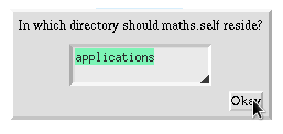 Selecting the directory
of the application.